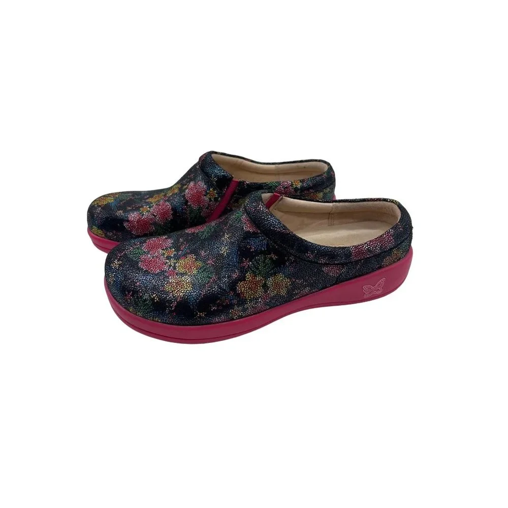 Alegria Floral slip-on Nursing Medical professional shoes women size 39 KAY-884 - Picture 6 of 9